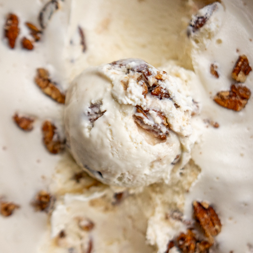 Whiskey Pecan ice cream from Love Creamery in Duluth MN and Superior WI