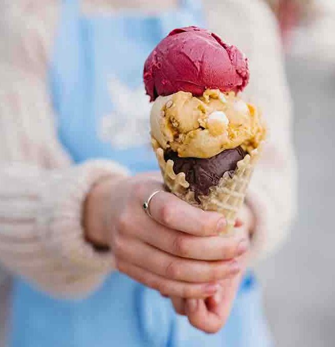 A perfect Love Creamery Ice Cream Cone
