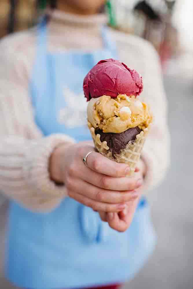 A perfect Love Creamery Ice Cream Cone