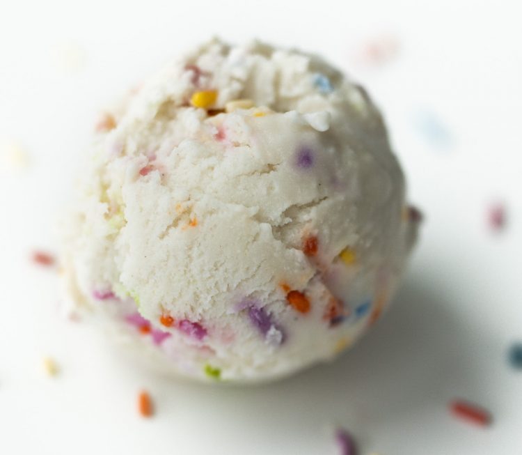 love creamery vegan vanilla ice cream with sprinkles scoop