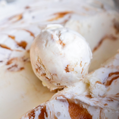 Goat Cheese Rhubarb ice cream from Love Creamery