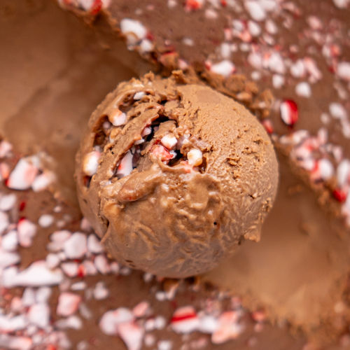 Vegan chocolate peppermint ice cream from love creamery