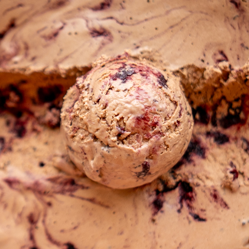 Chocolate Cherry Chip ice cream from Love Creamery Duluth MN Superior WI Ice Cream