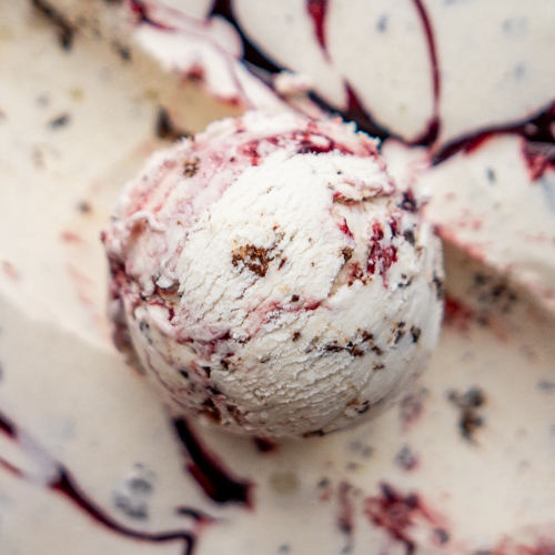 Chokecherry Chip ice cream from Love Creamery Duluth MN Superior WI