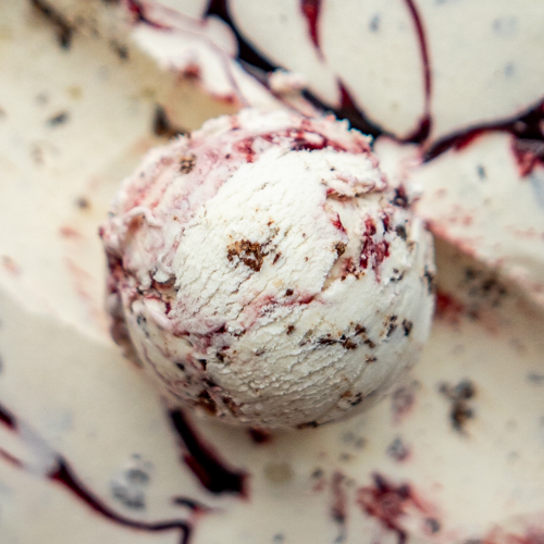 Chokecherry Chip ice cream from Love Creamery Duluth MN Superior WI