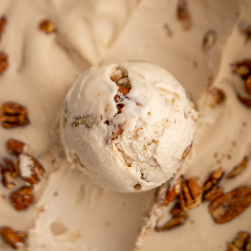 Vegan Maple Candied Pecan ice cream Love Creamery Duluth MN Superior WI Ice Cream