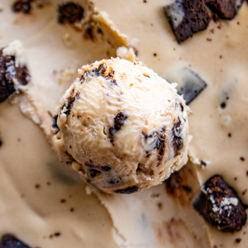 Vegan Salted Peanut Butter Brownie ice cream from Love Creamery Duluth MN Superior WI